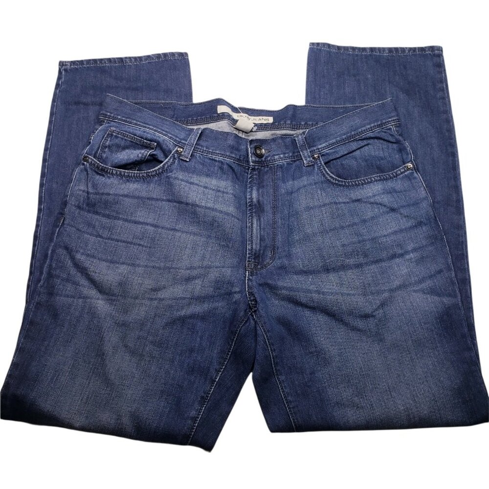 DKNY Jeans Mens Relaxed Fit Jeans Medium Wash 36x32